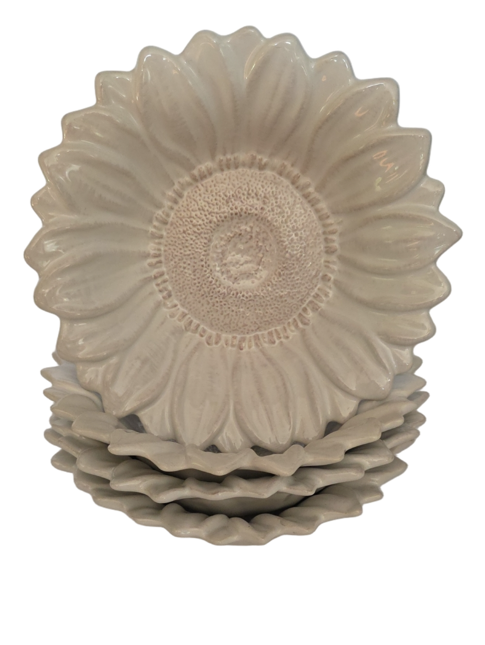 Pottery Barn Retired White Sunflower Soup Salad Bowls - Set of 4